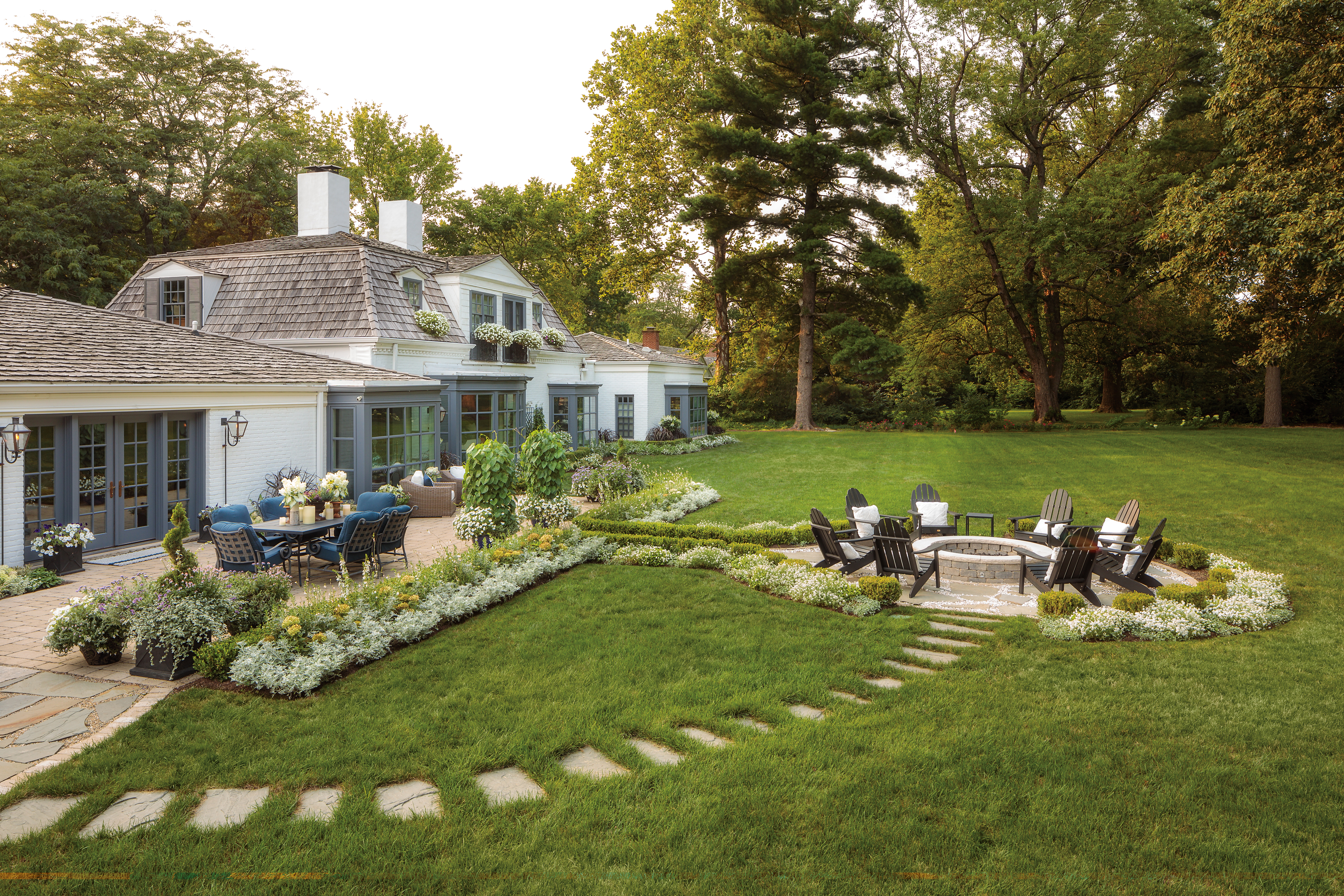 Garden backyard design Newburyport ma hardscape landscaping