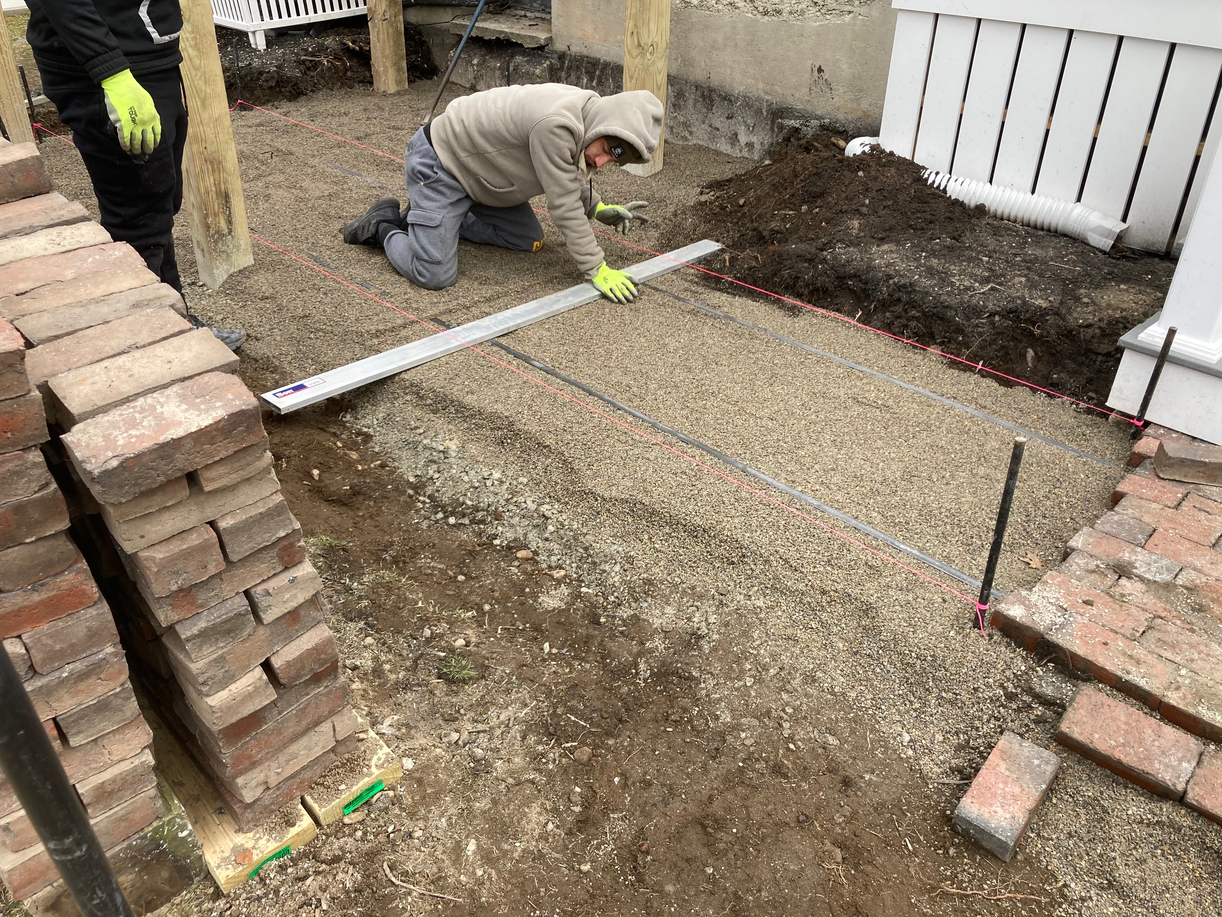 Pergola woodworking custom built small space backyard patio Newbury ma jmj gardens hardscape masonry