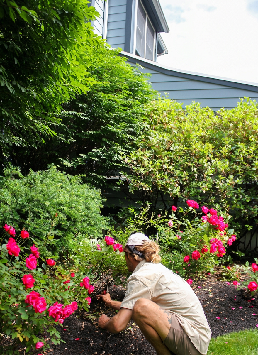 Organic insecticide spraying, New England gardens, disease control, herbicide